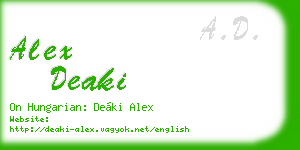 alex deaki business card